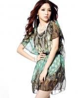 雪纺裙 显瘦 束腰设计